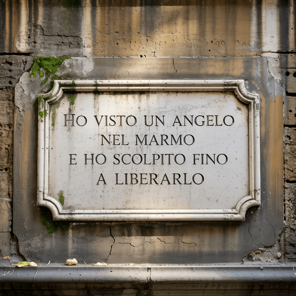 Ho visto un angelo nel marmo e ho scolpito fino a liberarlo