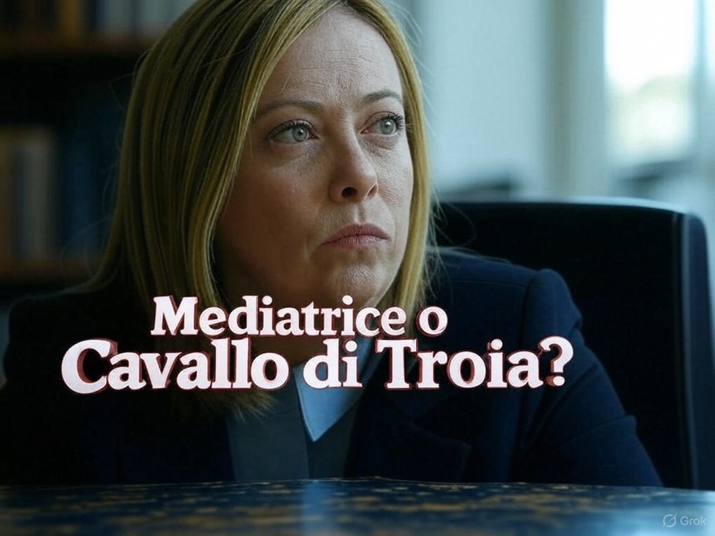 mediatrice o cavallo di troia giorgia meloni