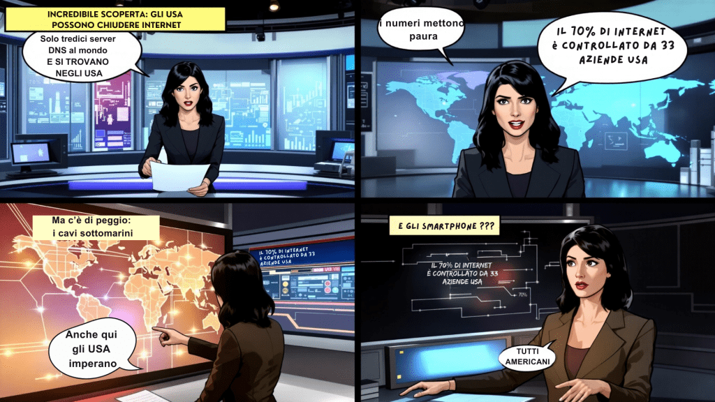 il 70% di Internet 
è controllato da 33
aziende USA