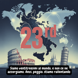 Siamo ventitreesimi al mondo, e non ce ne accorgiamo. Anzi, peggio: stiamo rallentando