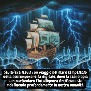 Stultifera Navis : un viaggio nel mare tempestoso della contemporaneità digitale, dove la tecnologia e in particolare l'Intelligenza Artificiale sta ridefinendo profondamente la nostra umanità.