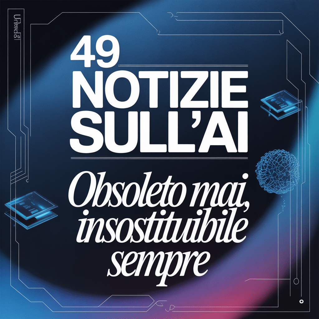 49 Notizie sull'AI . Obsoleto Mai, Insostituibile Sempre.