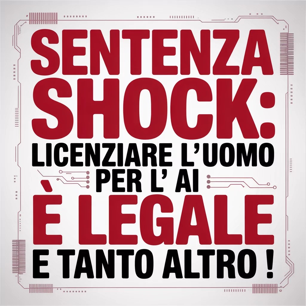 SENTENZA SHOCK: Licenziare l'uomo per l'IA ora è Legale e tanto altro !